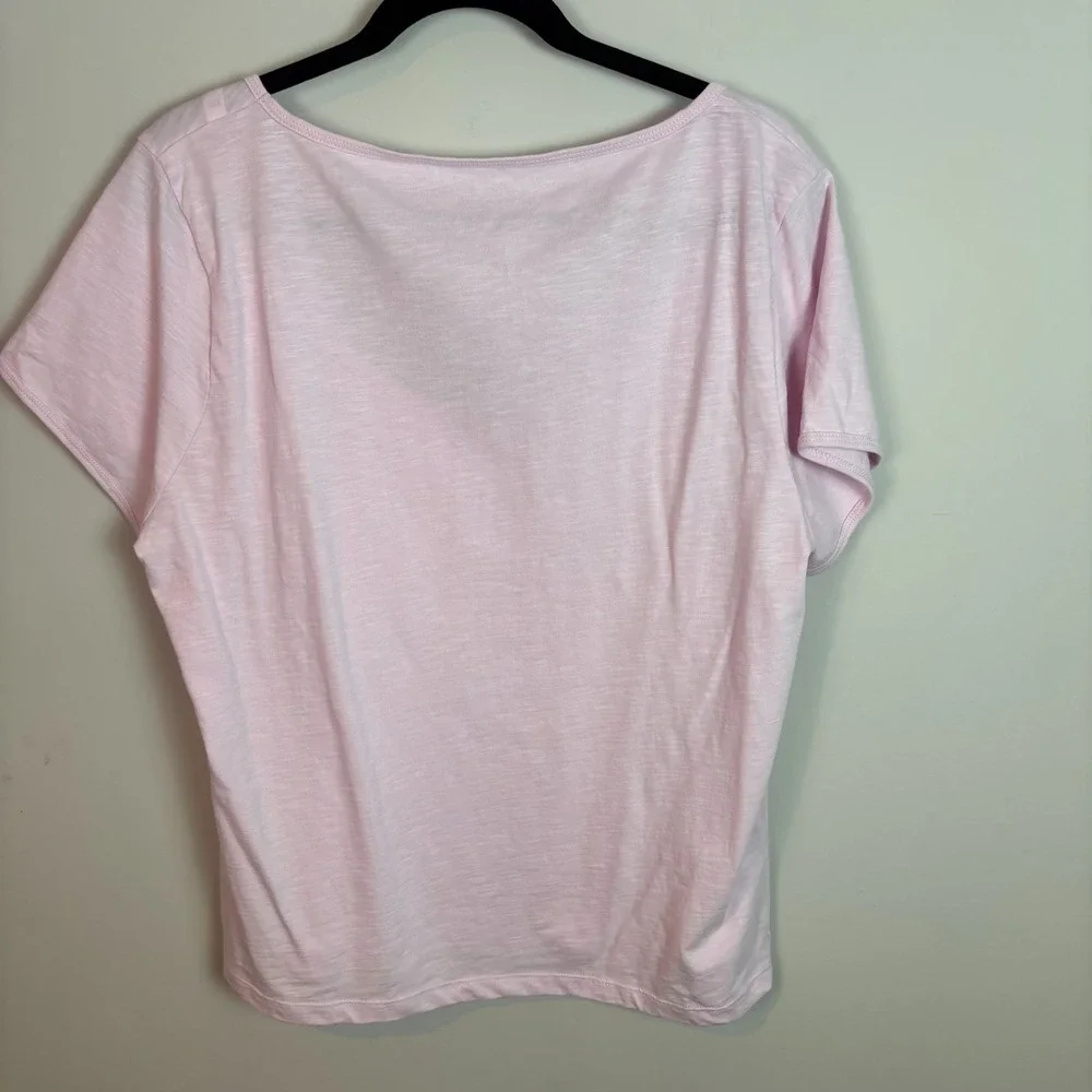 J.Crew Womens Pink Organic Slub 100% Cotton Scoop Neck Tee XXL Clean Girl soft